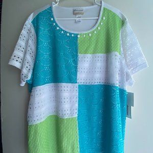 ALFRED DUNNER Women's Plus Size Knitted Blouse (2X)